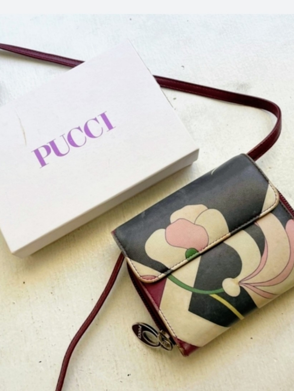 EMILIO PUCCI GEOMETRIC 1990'S CROSSBODY BAG W/Original Box